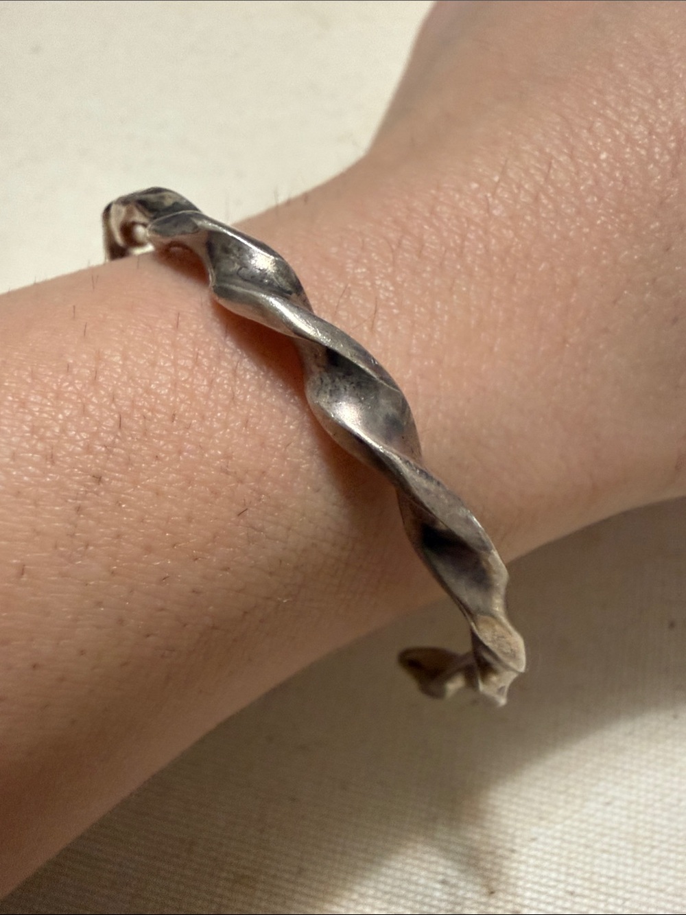 Sterling Silver Twisted Open Cuff Bracelet Not marked - Picture 14 of 16